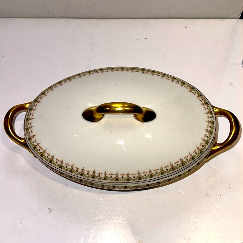 Antique Limoges France Elite Works St. Martial Mark Art Deco 1920-32 Lidded Dish